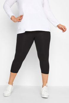 Leggings Tobilleros Negros En Algodón Y Elastano, Mujer Curvy Y Tallas Grandes, Yours For Good