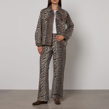 Ganni Leopard-Print Izey Denim Jeans - 31