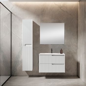 Mueble Ezio 60 Cm 2c, Blanco Mate. Pack Mueble + Lavabo.