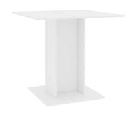 vidaxl mesa de comedor de madera contrachapada blanco 80x80x75 cm