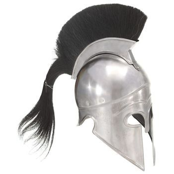 Réplica De Casco De Guerrero Griego Rol En Vivo Acero Plateado Vidaxl
