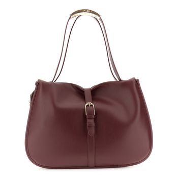 shopper suave efecto piel lisa con ribetes bordeaux