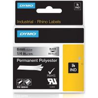 dymo 1805441 original label tape 6mm x 55m black on metallic