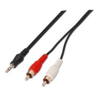 cable estereo aisens a128-0148 jack 35 mm a 2 rca macho 3m negro rohs
