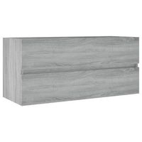 mueble de lavabo madera de ingenieria gris sonoma 100x385x45cm vidaxl