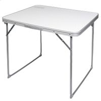 mesa plegable camping aktive estructura de acero y tablero mdf 80x60x70 cm blanco