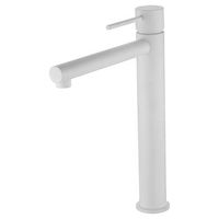 griferia monomando lavabo alto color blanco opaco en laton y zama con cartucho ceramico