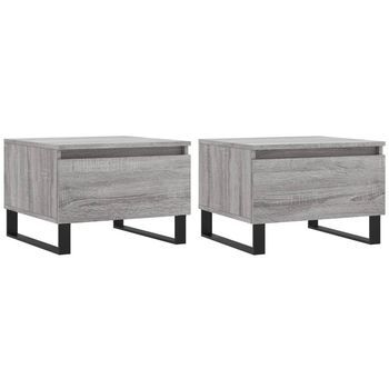 Mesas De Centro 2 Unidades Madera Ingeniería Gris Sonoma 50x46x35 Cm