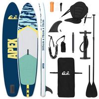 tabla sup con asiento 2-en-1 apex 305 x 76 x 15 cm azul para vidaxl
