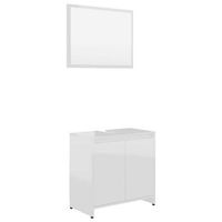 conjunto de muebles de bano madera contrachapada blanco brillo vidaxl