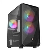 nfortec dys argb torre microatx con cristal templado 3 ventiladores usb 30 argb negra
