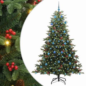 Árbol De Navidad Artificial Verde 210 Cm Pvc, Metal Y Plástico Vidaxl