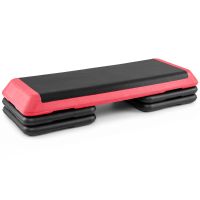 costway plataforma step para ejercicios aerobicos con altura ajustable base antideslizante portatil para casa oficina carga 250kg rosa