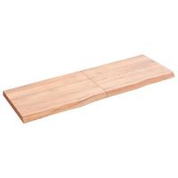 tablero mesa madera roble tratada marron claro 120x40x2-4 cm vidaxl