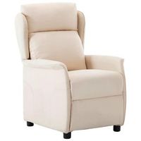 vidaxl sillon reclinable crema poliester