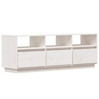 mueble tv  mueble de salon  armario tv de madera maciza de pino blanco 140x37x50 cm