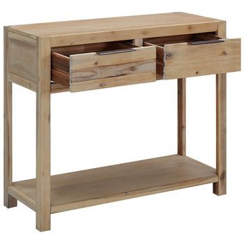 Mesa Consola | Mesa De Entrada | Mesa Auxiliar De Madera Maciza De Acacia 82x33x73 Cm