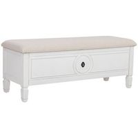 banco de madera blanco 120x43x48h cm