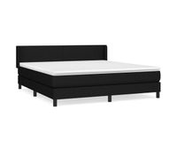 cama box spring con colchon tela negro 160x200 cm diseno plano