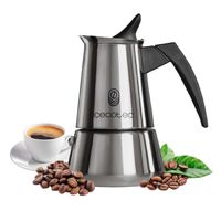 cecotec cafetera italiana piccolina 900 450ml 10 tazas de cafe acero inoxidable apta todas superficies filtro premium
