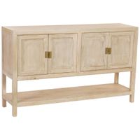 aparador de madera beige 4 puertas 150x40x90h cm