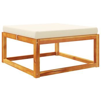 Taburete De Jardín Con Cojín Madera Maciza Acacia 65x65x29 Cm Vidaxl