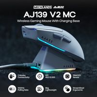 ajazz aj139 v2 mc raton para juegos con base de carga magnetica inalambrica paw3311 rgb 24000 dpi ratones bluetoothcon cable para pc gamer