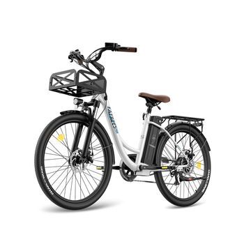 Bicicleta Eléctrica Fafrees F26 Lasting - Motor 250w Batería 36v25ah 26x1.95 Pulgadas Ruedas Frenos Disco Mecánicos - Blanco