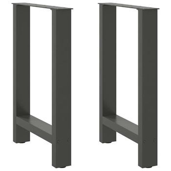 Patas Para Mesa De Comedor Antracita (2 Unidades, 60 X 72-73 Cm, Acero) Vidaxl