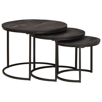 Mesas De Café Nido 3 Uds. Negro 54 X 54 X 40 Cm Vidaxl