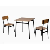 set de mesa 70x70x75cm y 2 sillas con patas negras 42x45x84cm 70x70x76 cm color negro