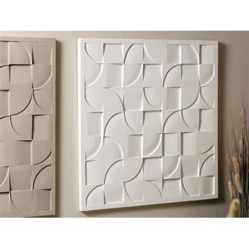Panel Tallado A Distintas Profundidades Blanco 90x3x90 Cm
