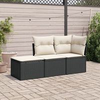 conjunto de sofas de jardin con cojines 3 uds  mueble jardin mesa y sillas ratan sintetico negro cfw733193