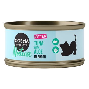 Cosma Nature Kitten 24 x 70 g - Pack Ahorro - Atún y aloe vera