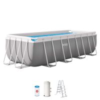 piscina desmontable rectangular prism frame con depuradora 400x200x122 cm gris claro
