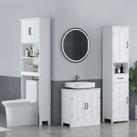 mueble sobre inodoro de mdf kleankin 66x23x178 cm blanco