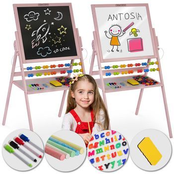 Pizarra Magnética Giratoria Ricokids - Rosa