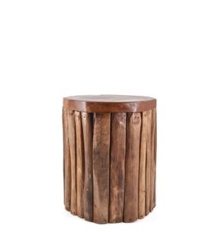 Taburete de madera marrón