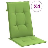 cojines silla respaldo alto 4 uds tela verde melange 120x50x4cm vidaxl