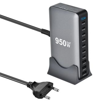 [GaN Tech] Cargador Bakeey YMX-950W 950W de 10 puertos USB PD con pantalla digital 3USB-A+7USB-C PD QC Carga rápida Esta