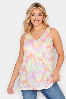 Yours Top Sin Mangas Semitransparente Colores Pastel, Mujer Curvy Y Tallas Grandes, Yours