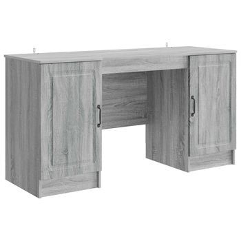 Escritorio Gris Sonoma 142,5 X 50 X 75 Cm Madera De Ingeniería Vidaxl