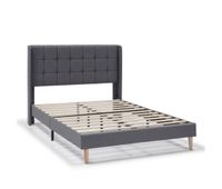 estructura de cama tapizada esther 90x190 cm gris oscuro
