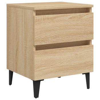 Mesita De Noche | Mesa Auxiliar | Mesilla Madera Contrachapada Roble Sonoma 40x35x50 Cm