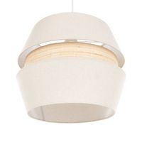 lampara colgante moderno iluminacion de techo pantalla tejido rafia lino 122 cm beige atoyac