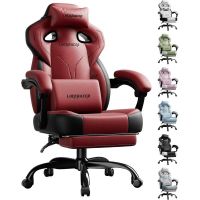 silla gaming ergonomica gtplayer reclinable 155 con reposapies - roja