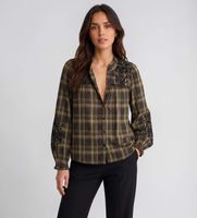 bash para mujer 1h26kael camisa kaela caqui 34 casual verde algodon manga larga