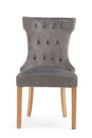 camille grey velvet dining chairs - grey