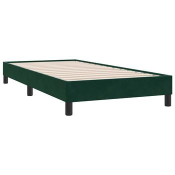 Estructura De Cama Sin Colchón Terciopelo Verde Oscuro 80x220cm