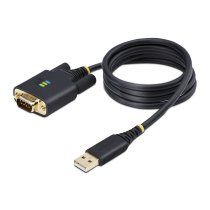 StarTech.com Cable Adaptador USB a Serie de 1m - Serial - RetenciÃ³n COM - FTDI - Adaptador USB-A a DB9 RS232 - con Tornillos DB9 Intercambiables - Windows/macOS/Linux